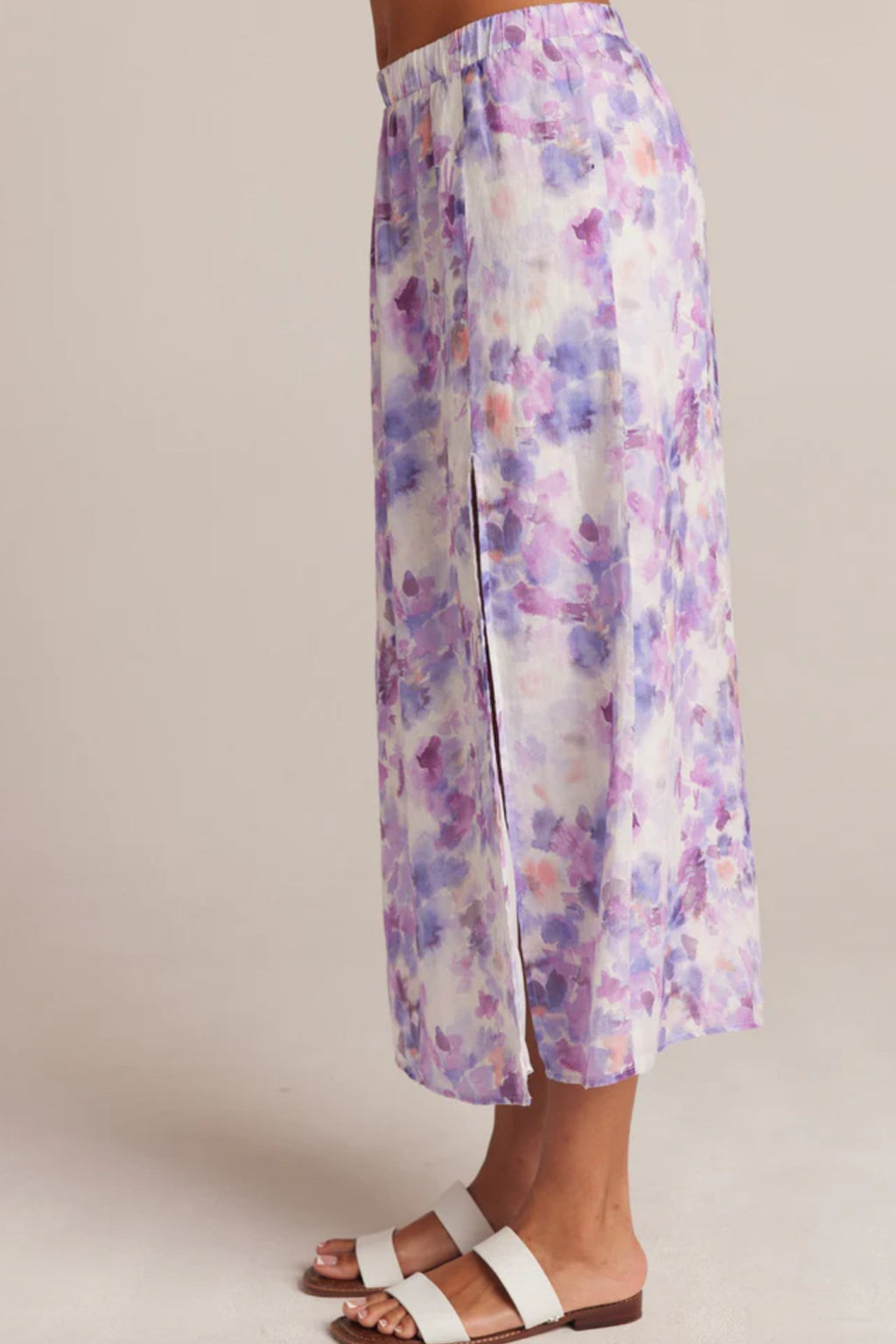 Linen Side Slit Maxi Skirt