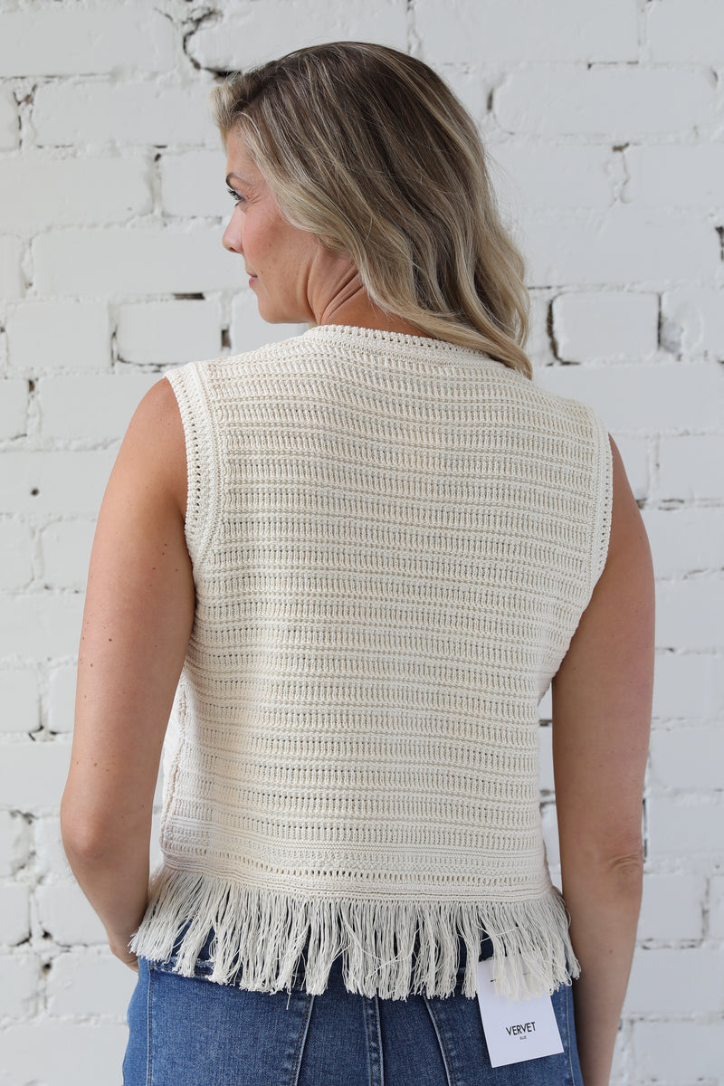 Shaye Fringe Knit Vest