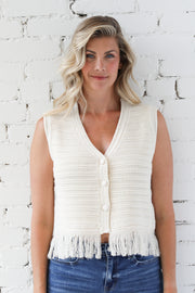 Shaye Fringe Knit Vest