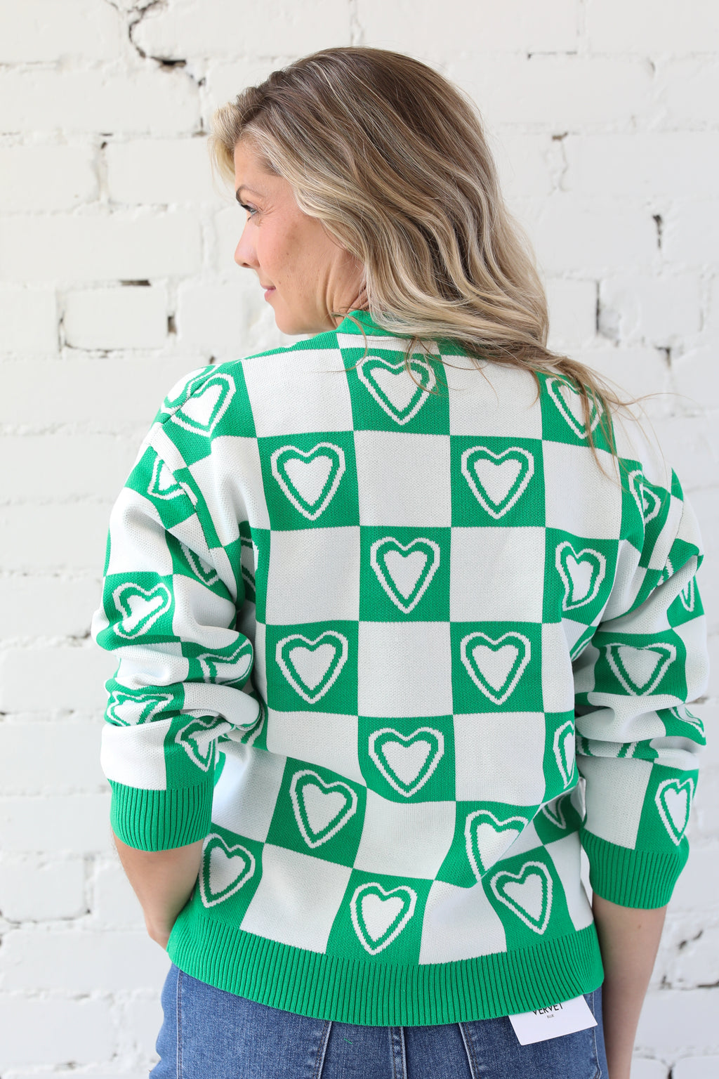 Tile Hearts Knit Cardigan