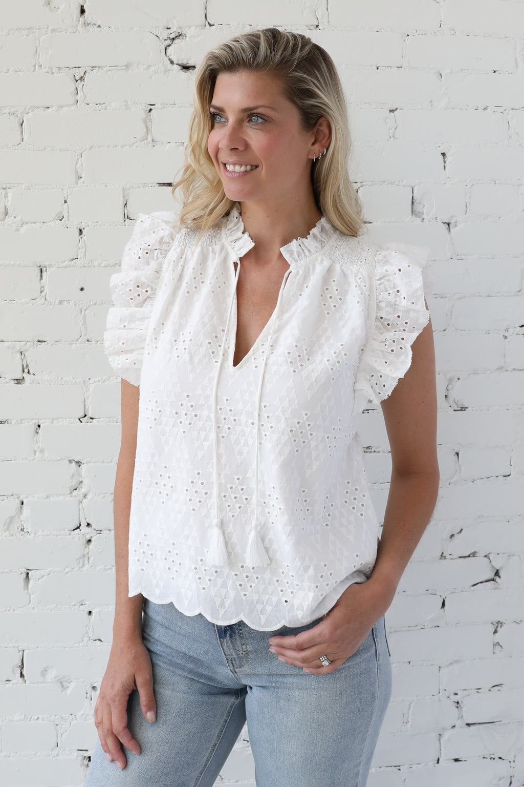 AVERY RAYNE </br>Eyelet Blouse