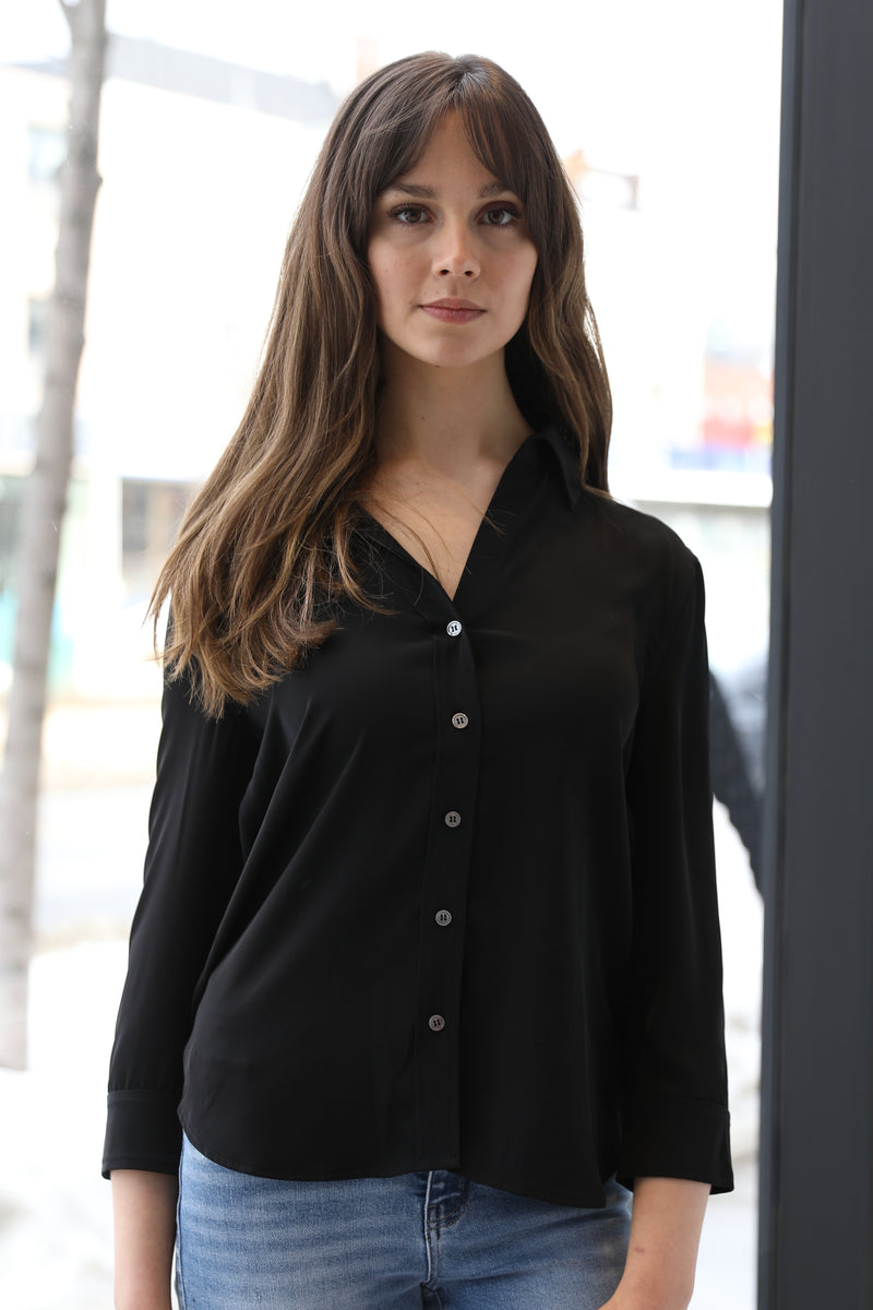 3/4 Sleeve Mya Button Down Shirt