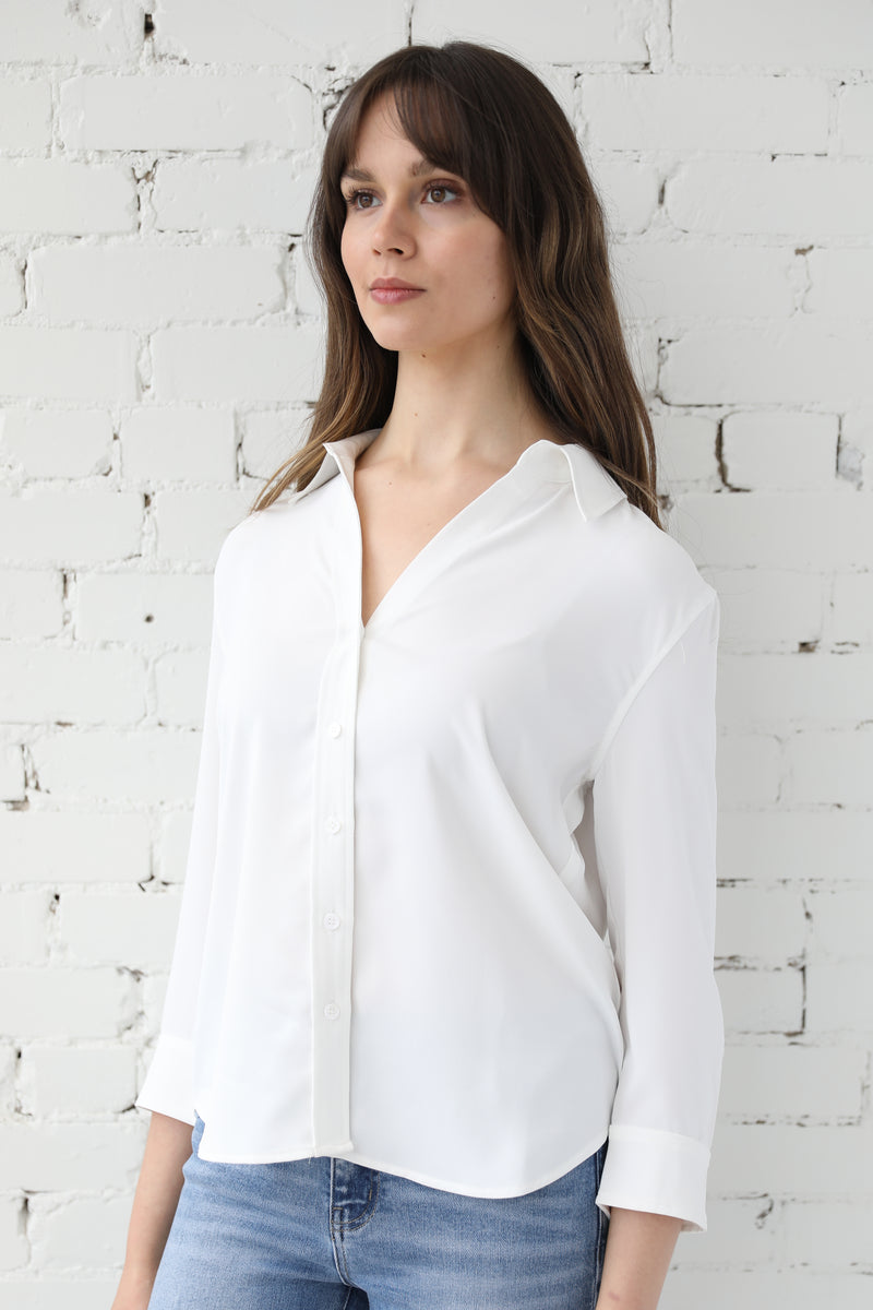 3/4 Sleeve Mya Button Down Shirt