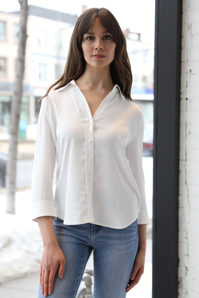 3/4 Sleeve Mya Button Down Shirt