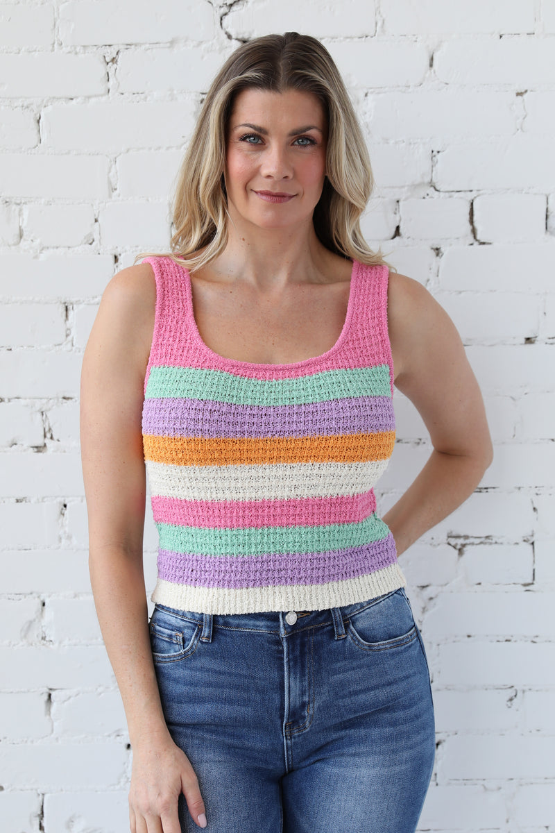Summer In The City Striped Knit Tank