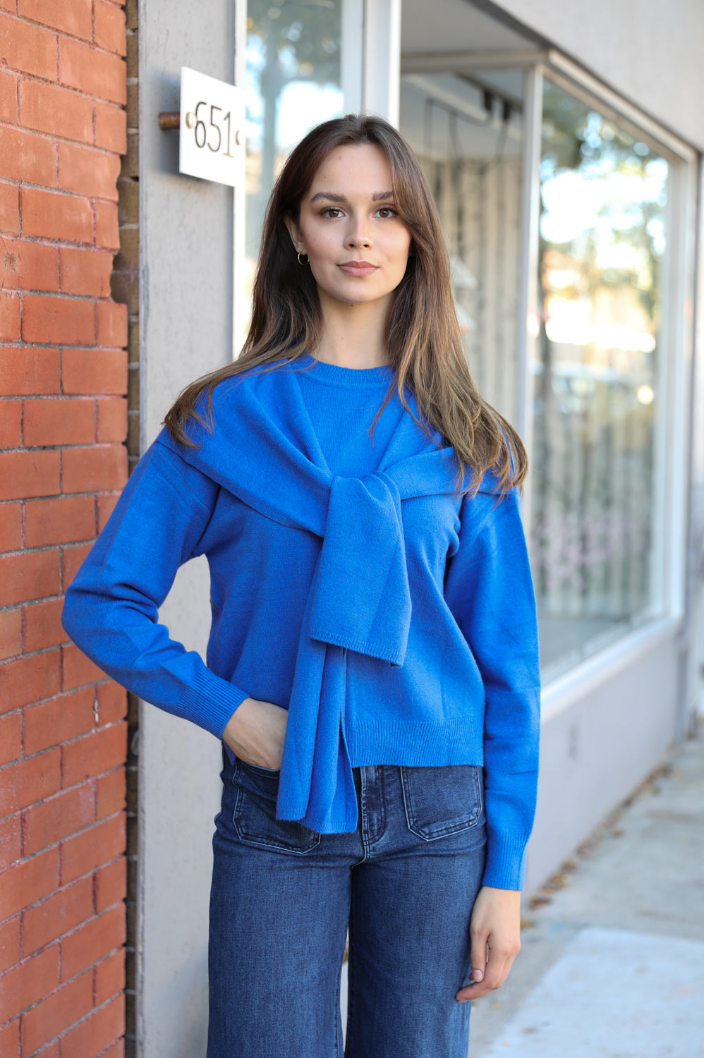 Elson Sleeve Scarf Detail Knit