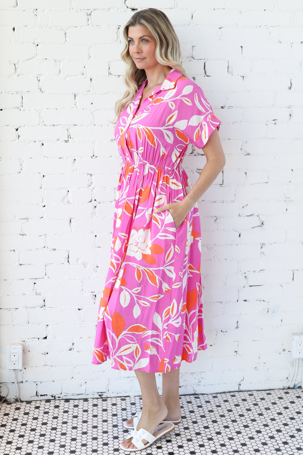 Jolie Print Midi Dress