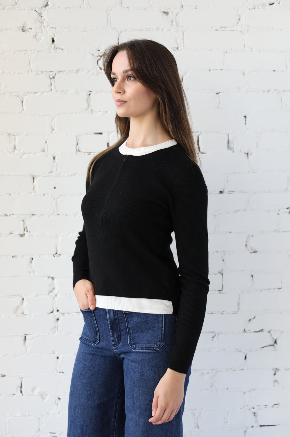 Layered Knit Pullover