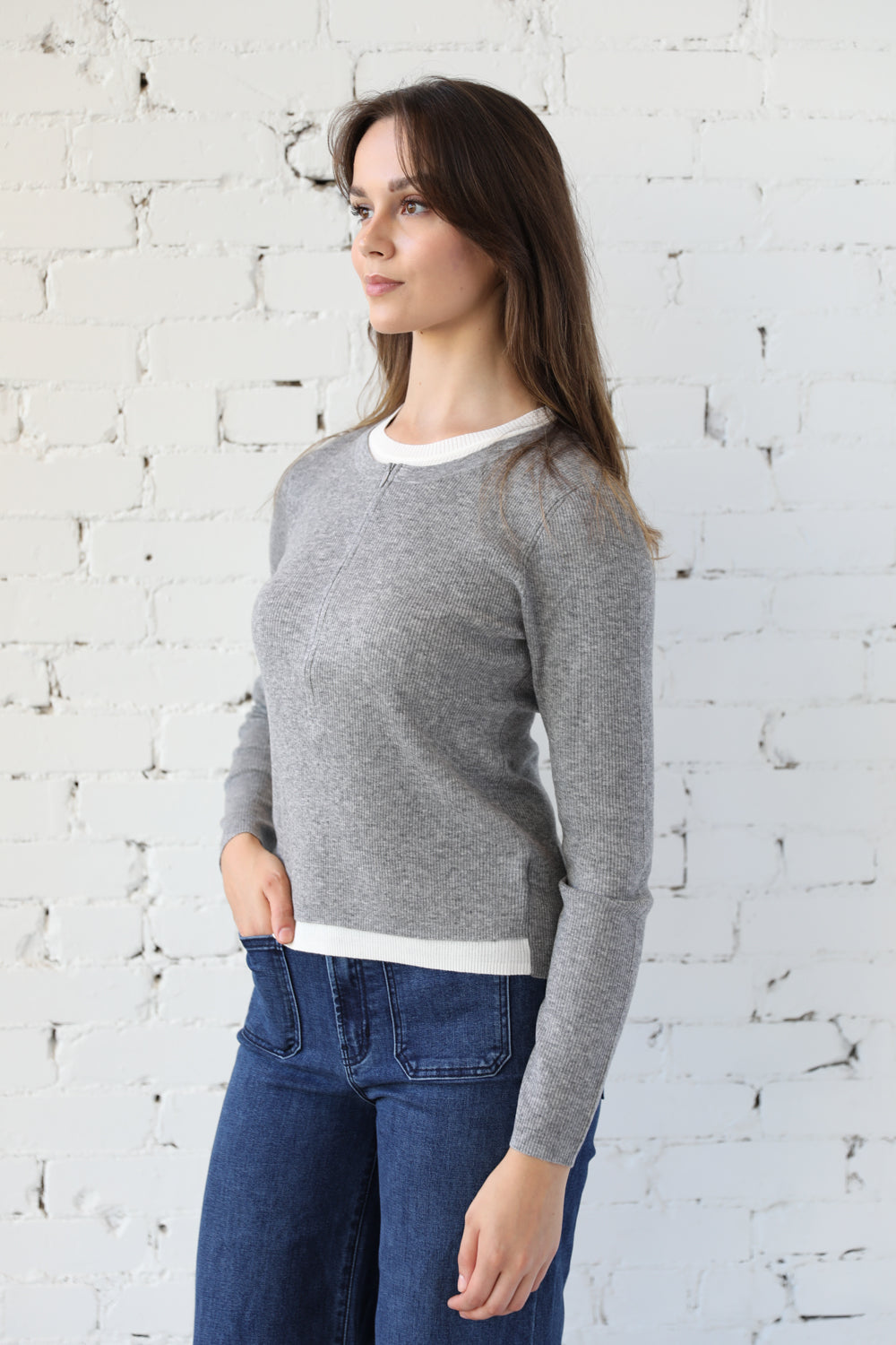 Layered Knit Pullover