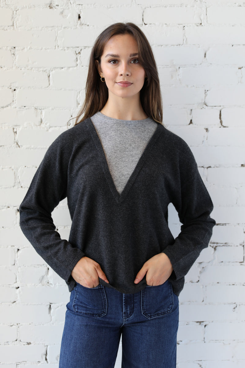 Favorite Layered Deep V Pullover