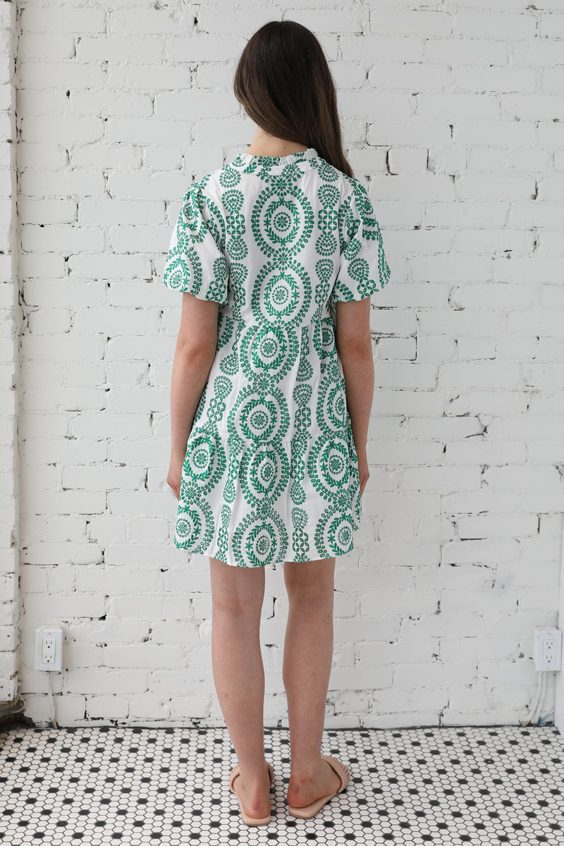 Eyelet Embroidered Short Sleeve Dress