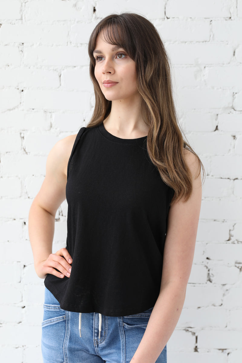 Rolled-Up Sleeve Muscle Tank