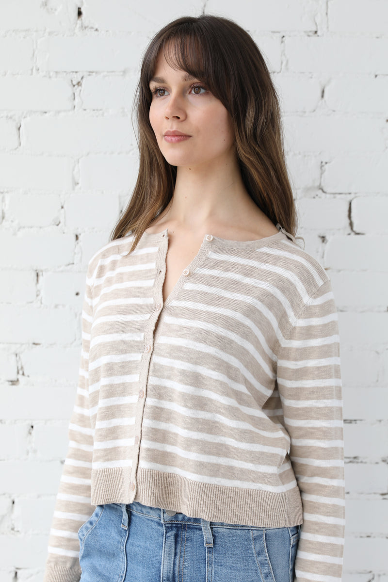 Essentials Stripe Knit Cardigan