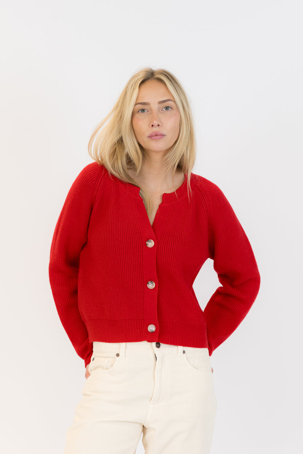 Belle Ribbed Cardigan Sweater