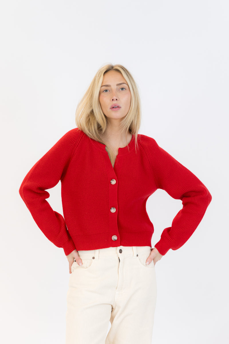 Belle Ribbed Cardigan Sweater