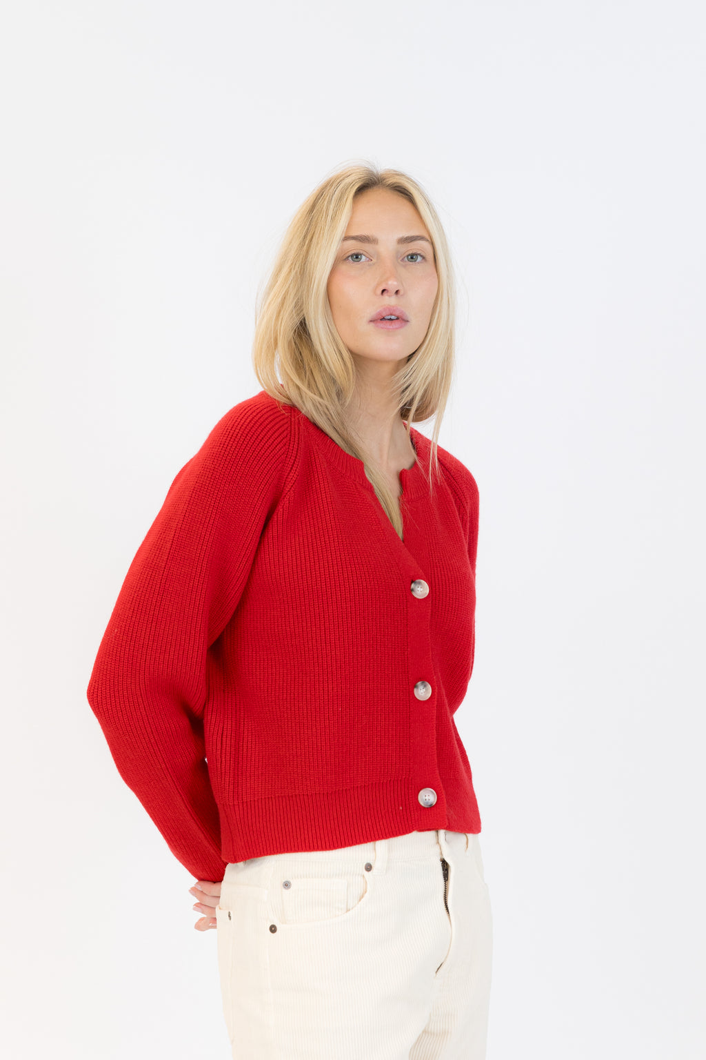 Belle Ribbed Cardigan Sweater