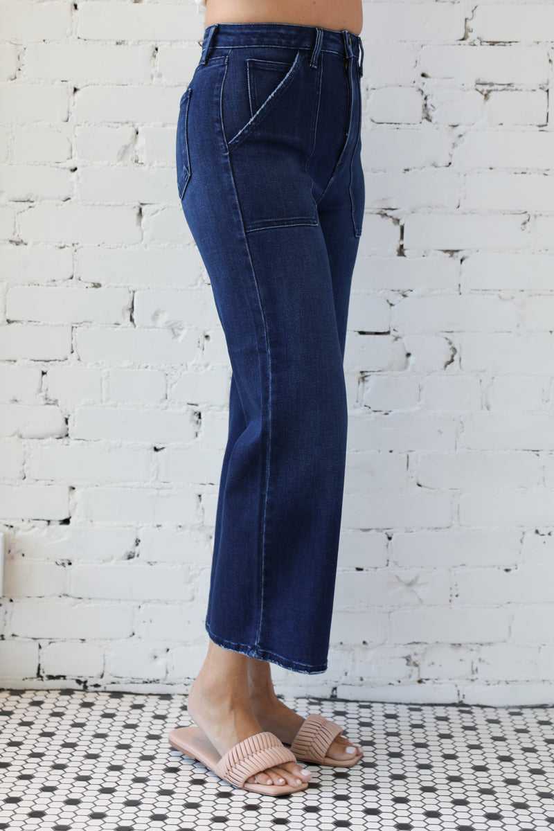 High Rise Cargo Pocket Wide Leg