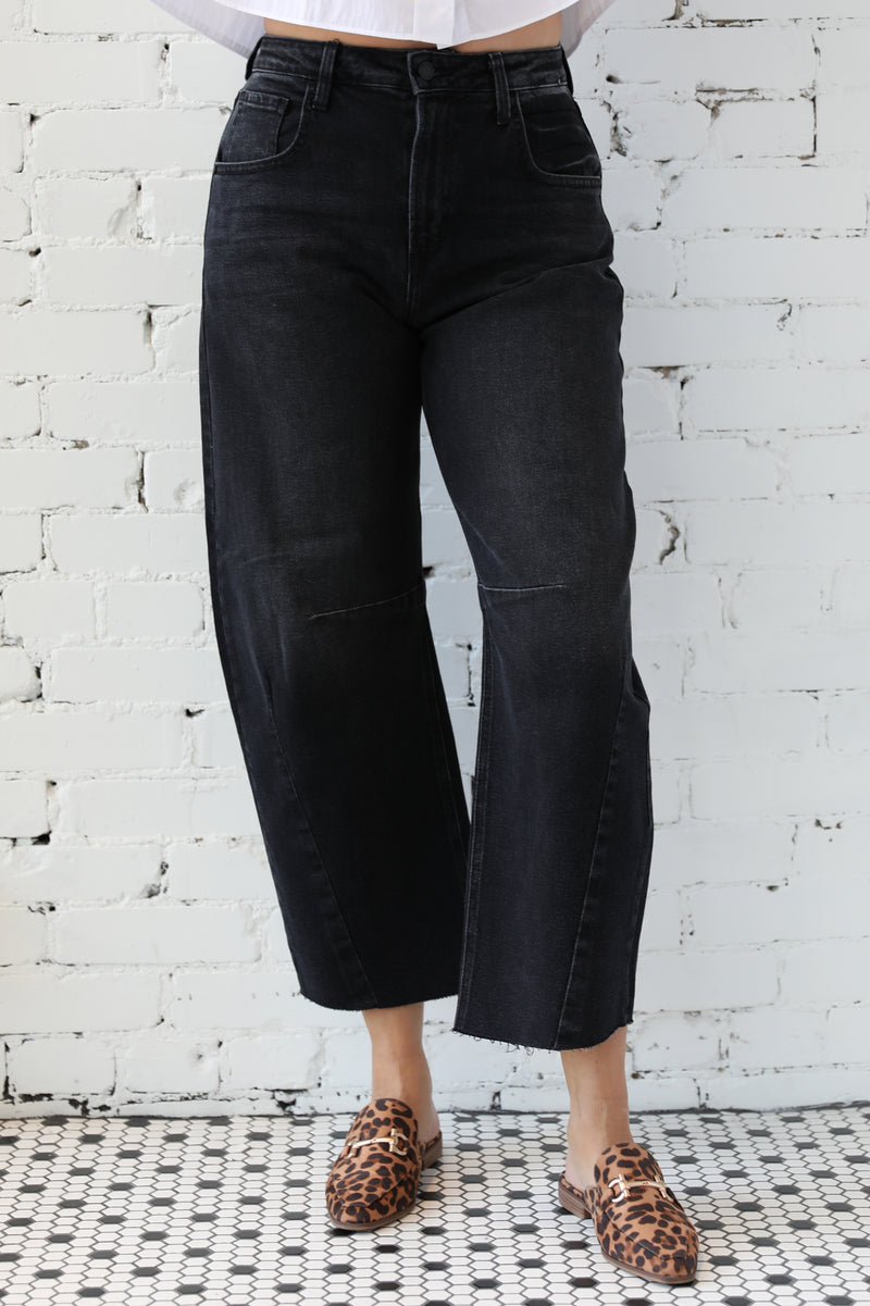 Barrel Jean With Cut Off Seams