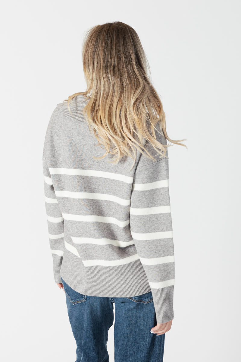 Brooke Striped Collar Pullover