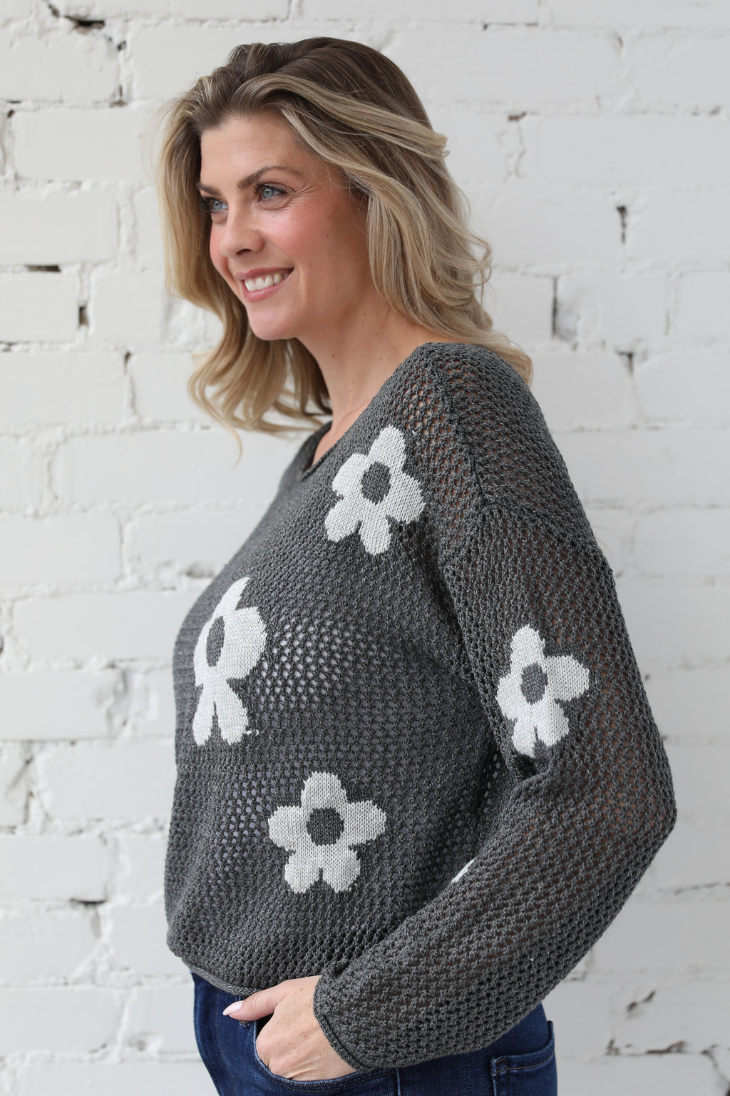 Adore Lightweight Floral Knit Pullover