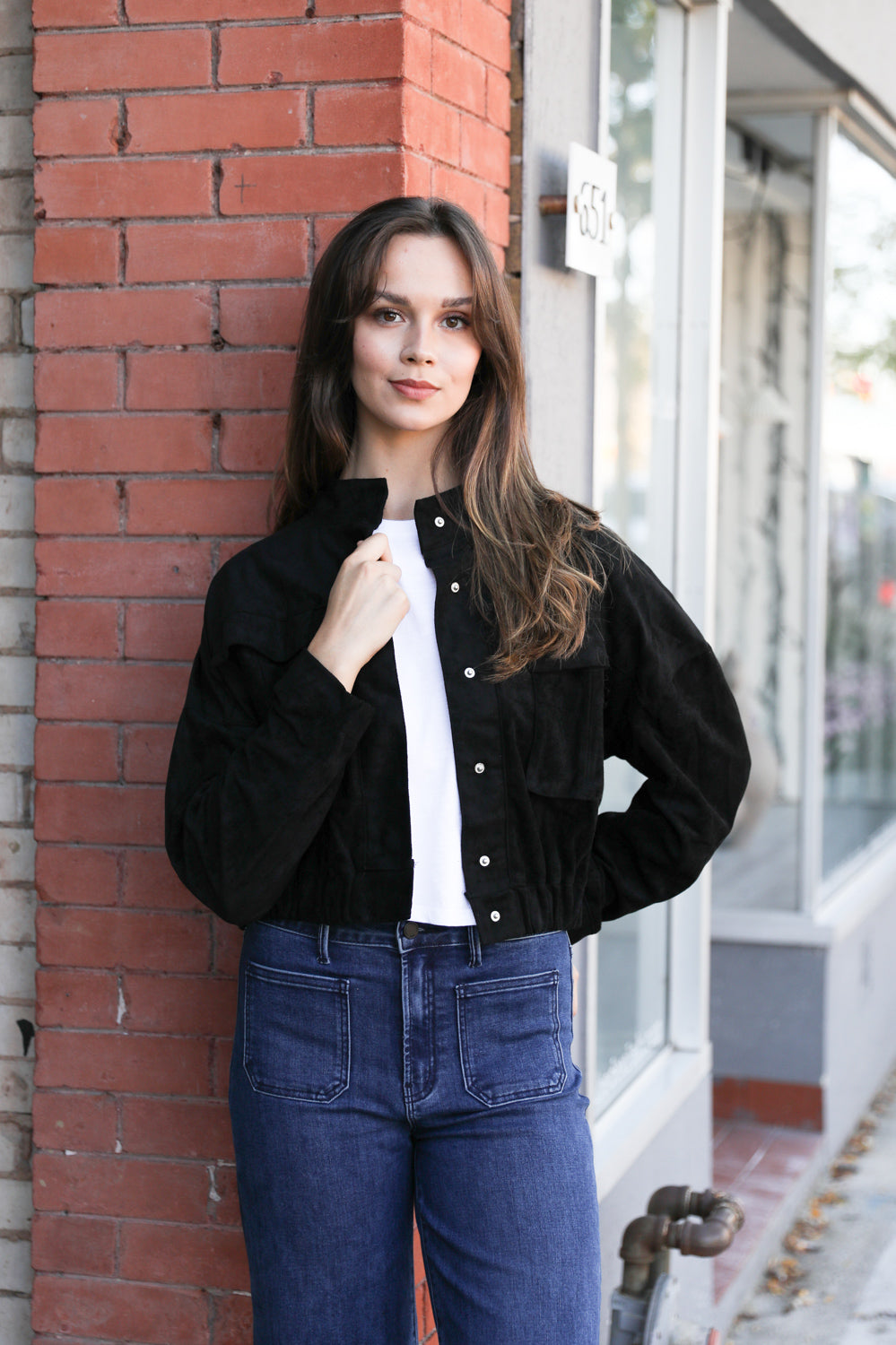 Faux Suede City Jacket