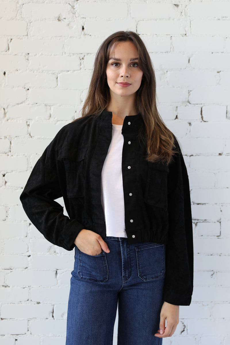 Faux Suede City Jacket