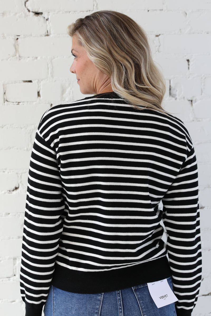 Lara Striped Textured Cardigan