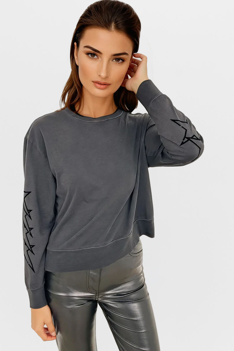 Cascade Stars Long Sleeve Boatneck Top
