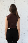 Edit Shimmer Ribbed Knit Shell