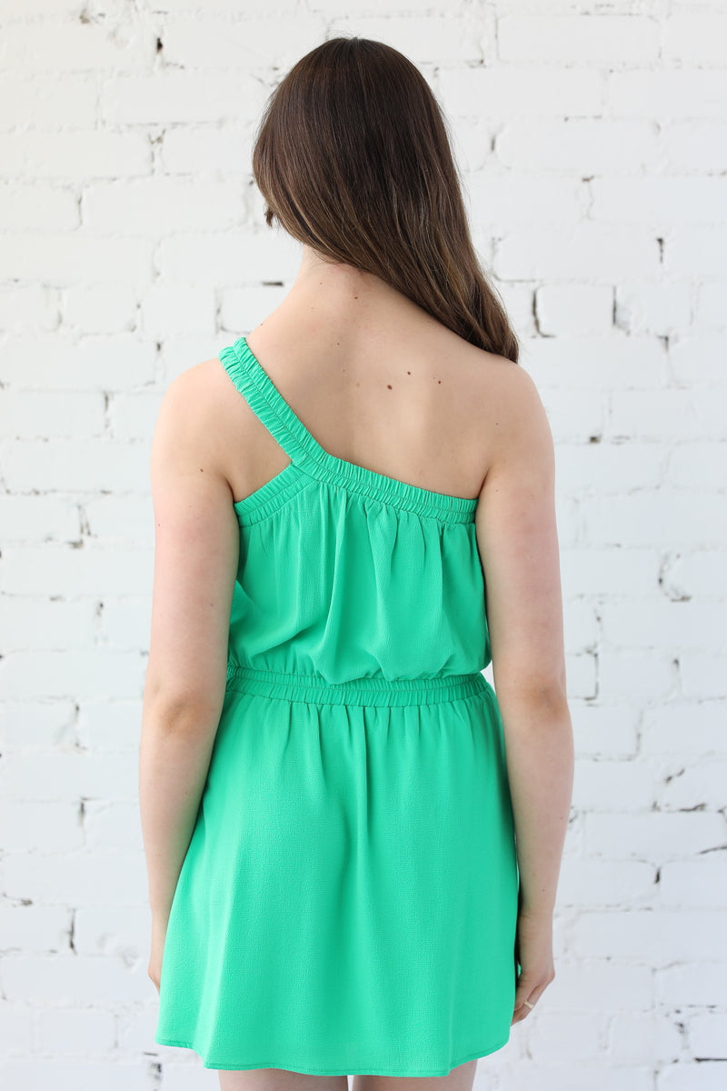 Sandy Textured One Shoulder Mini
