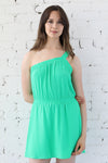 Sandy Textured One Shoulder Mini