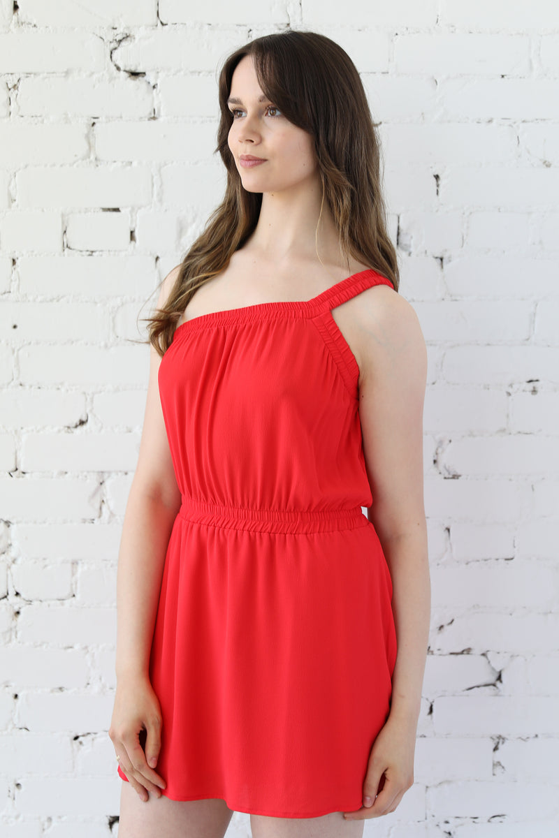 Sandy Textured One Shoulder Mini