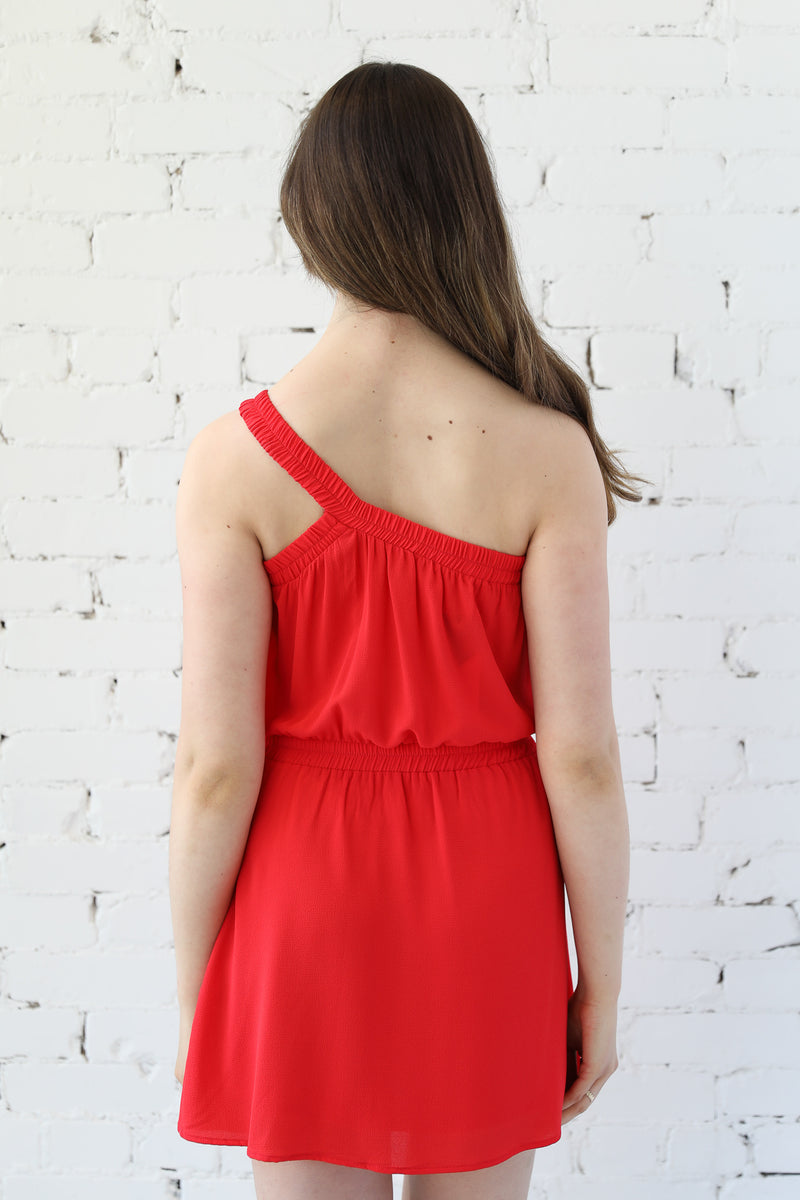 Sandy Textured One Shoulder Mini