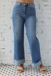 Denim Cuffed Palazzo