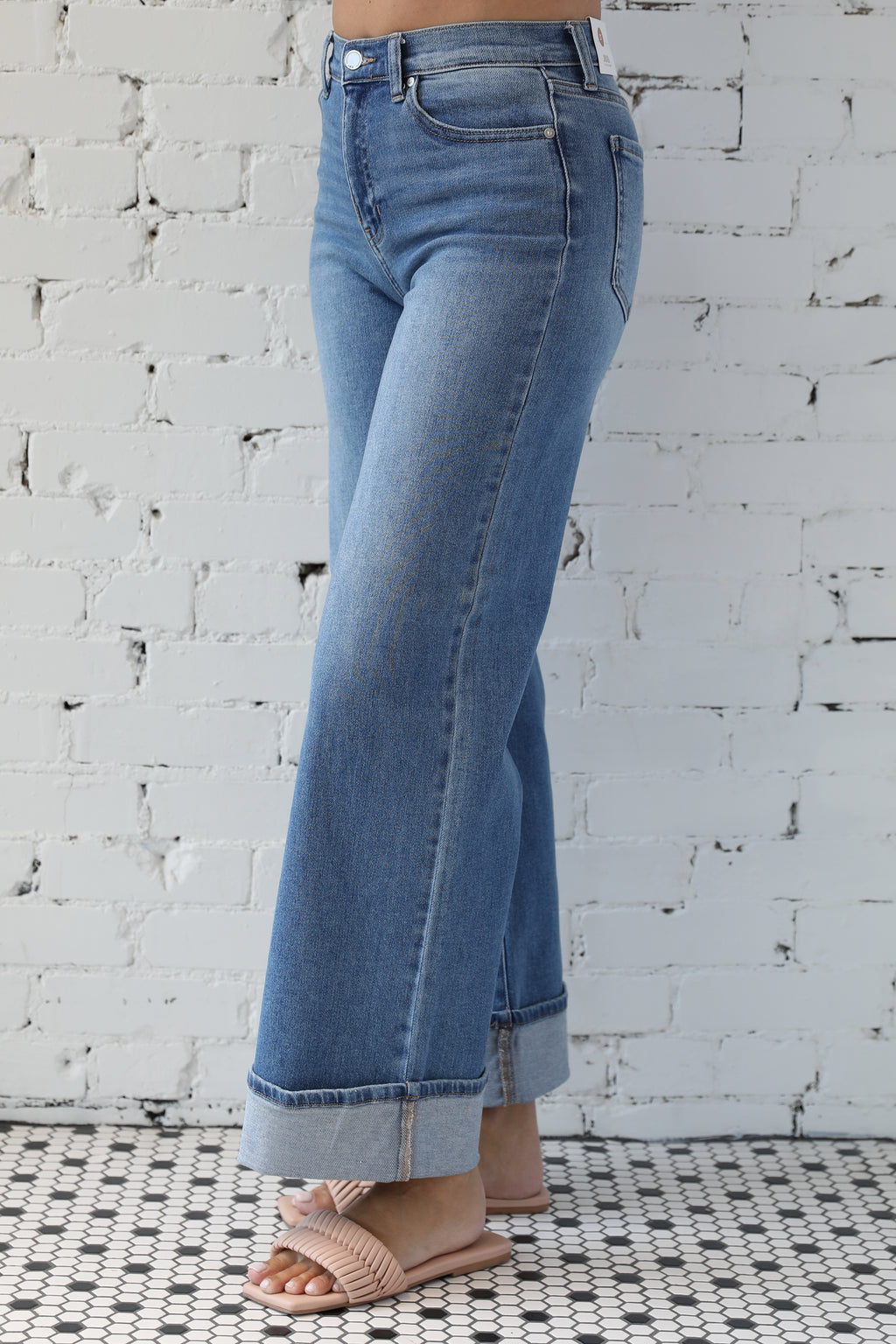 Denim Cuffed Palazzo