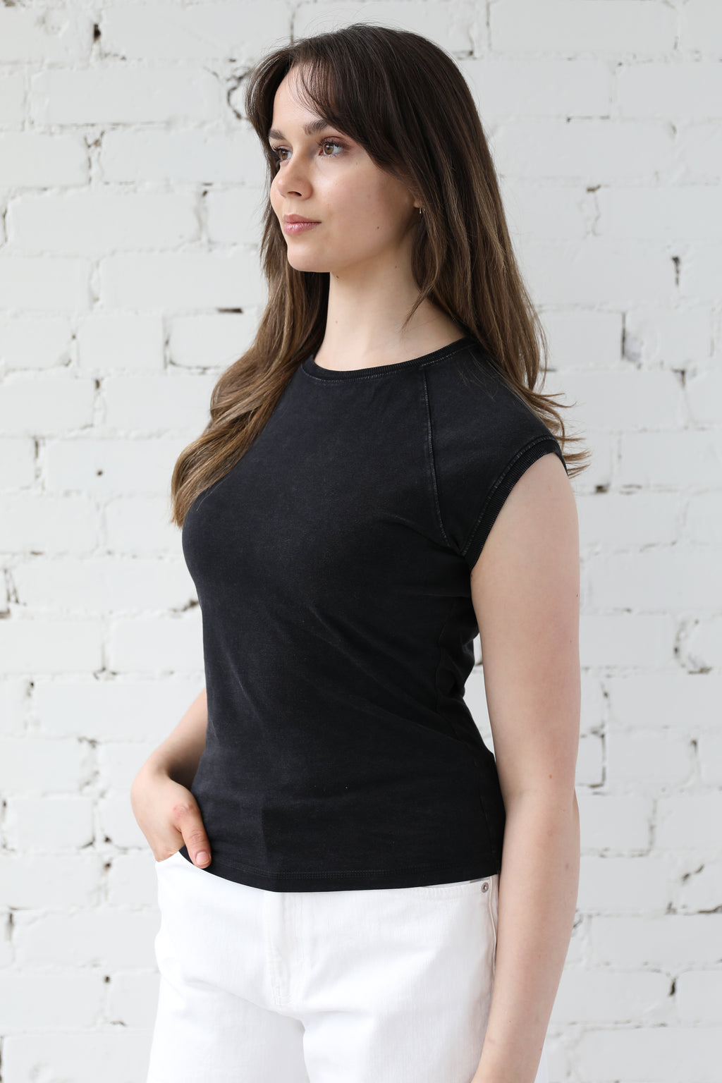 Essentials Raglan Cap Sleeve Tee