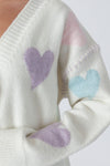 Elska Eco Cardigan With Multicoloured Hearts