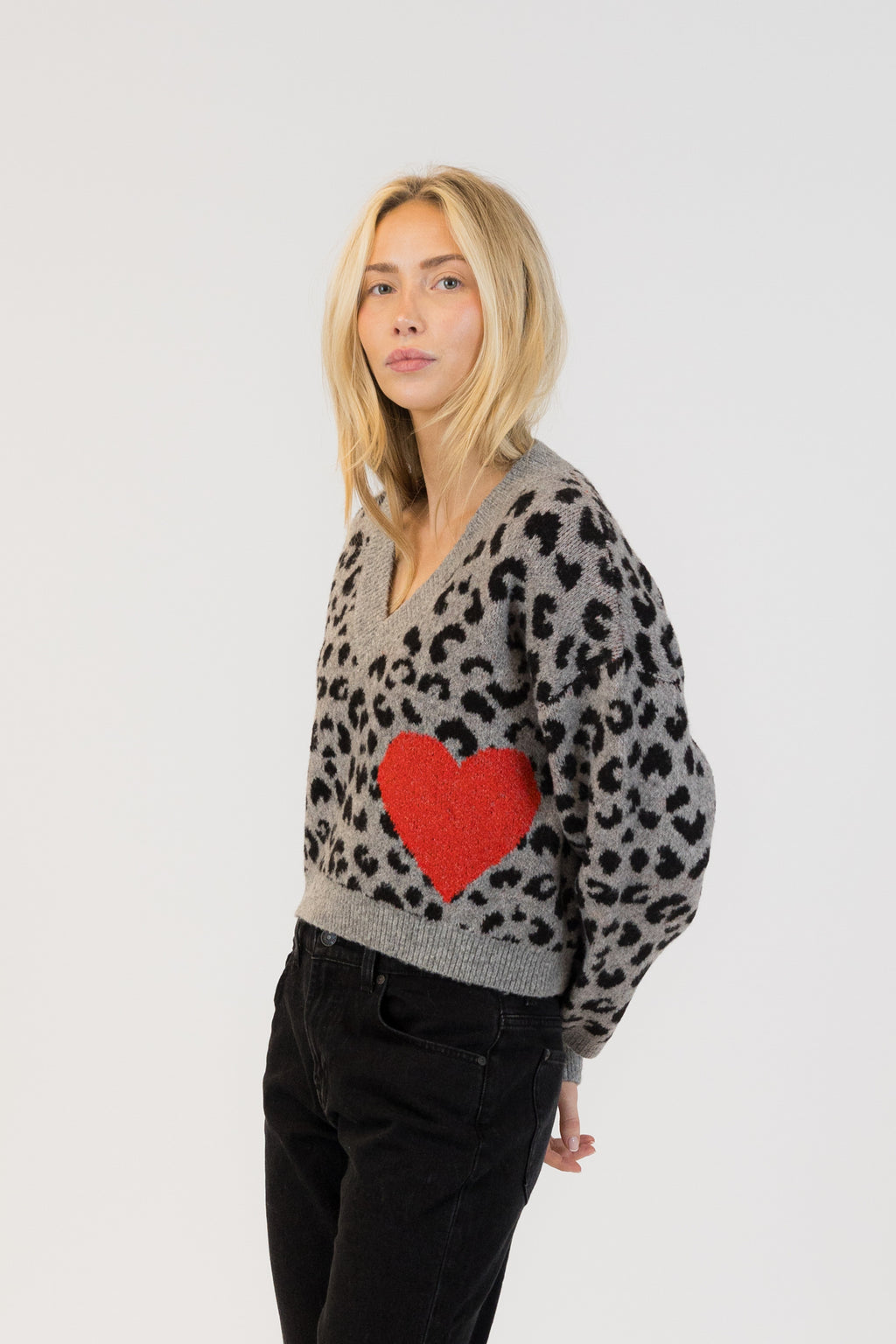 Etta Animal V-Neck Pullover