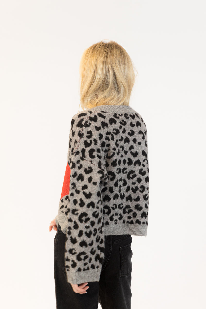 Etta Animal V-Neck Pullover