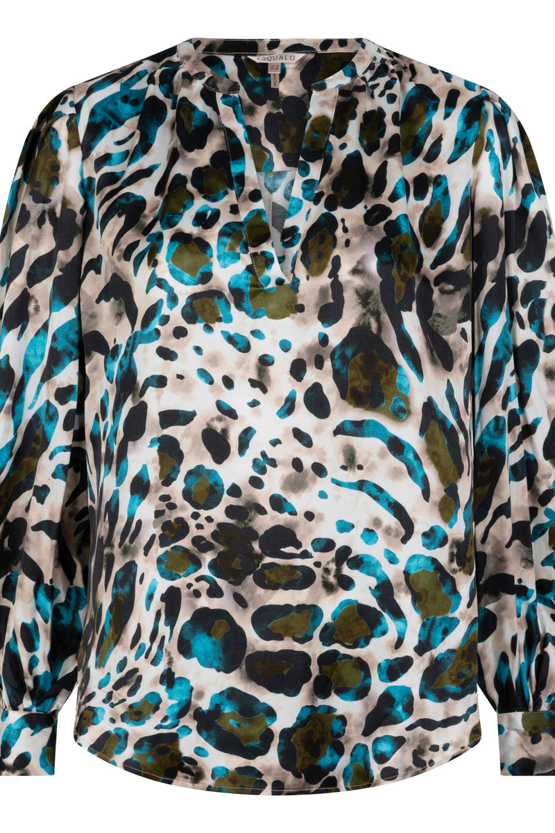 ESQUALO </br>Animal Roots V-Neck Blouse