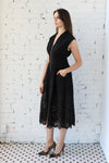 Zip Sleeveless Lace Dress