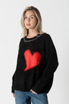 Eco Roundneck Knit With Heart Patch