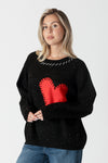 Eco Roundneck Knit With Heart Patch