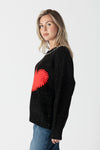 Eco Roundneck Knit With Heart Patch