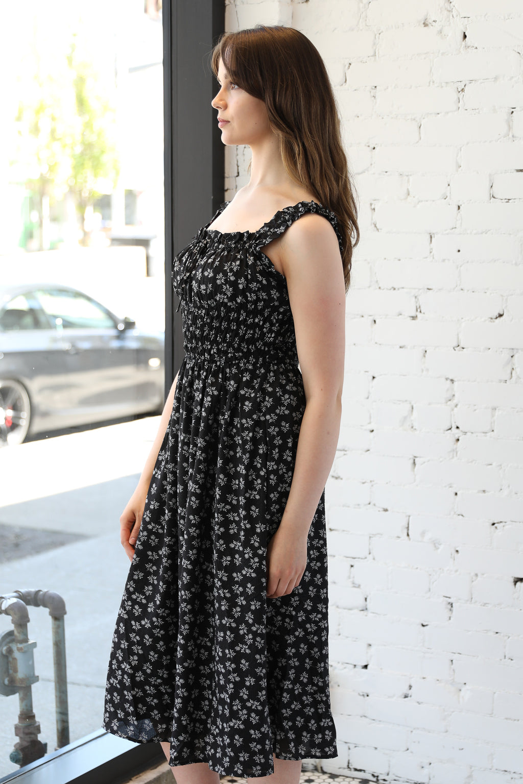 Printed Floral Midi Dress
