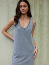 Sloane V-Neck Knit Denim Dress