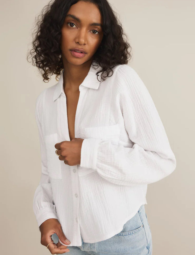 Campo Button Up Gauze Top