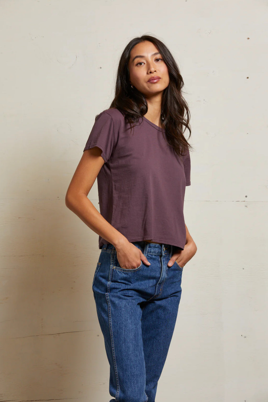 Cotton Short Sleeve Boxy Crew Tee