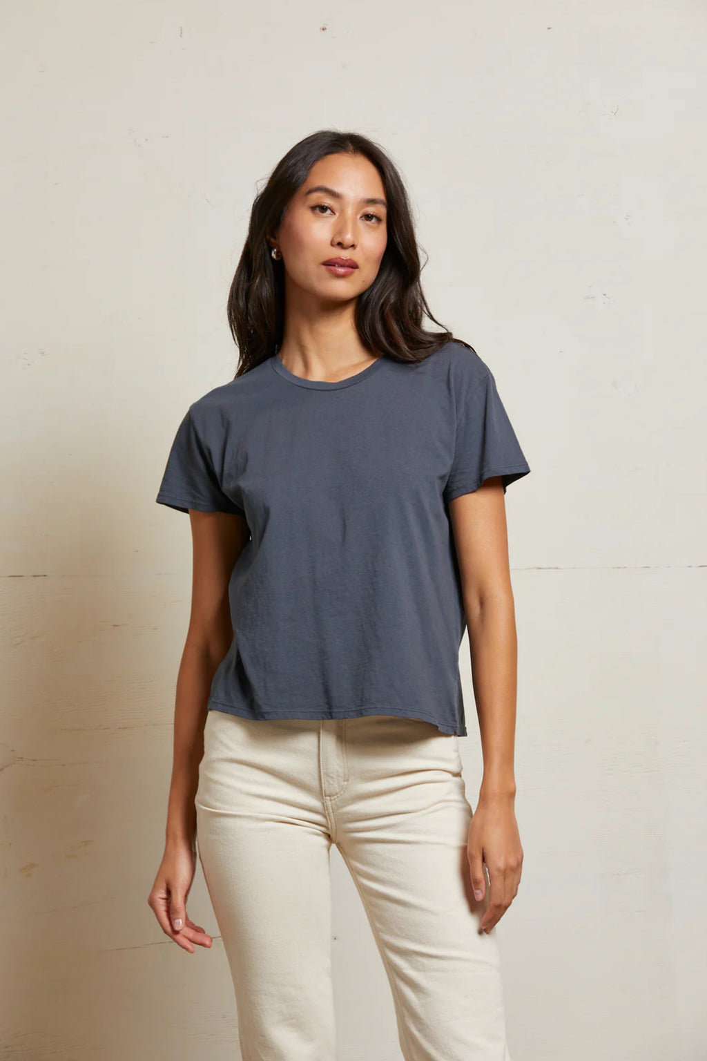 Cotton Short Sleeve Boxy Crew Tee