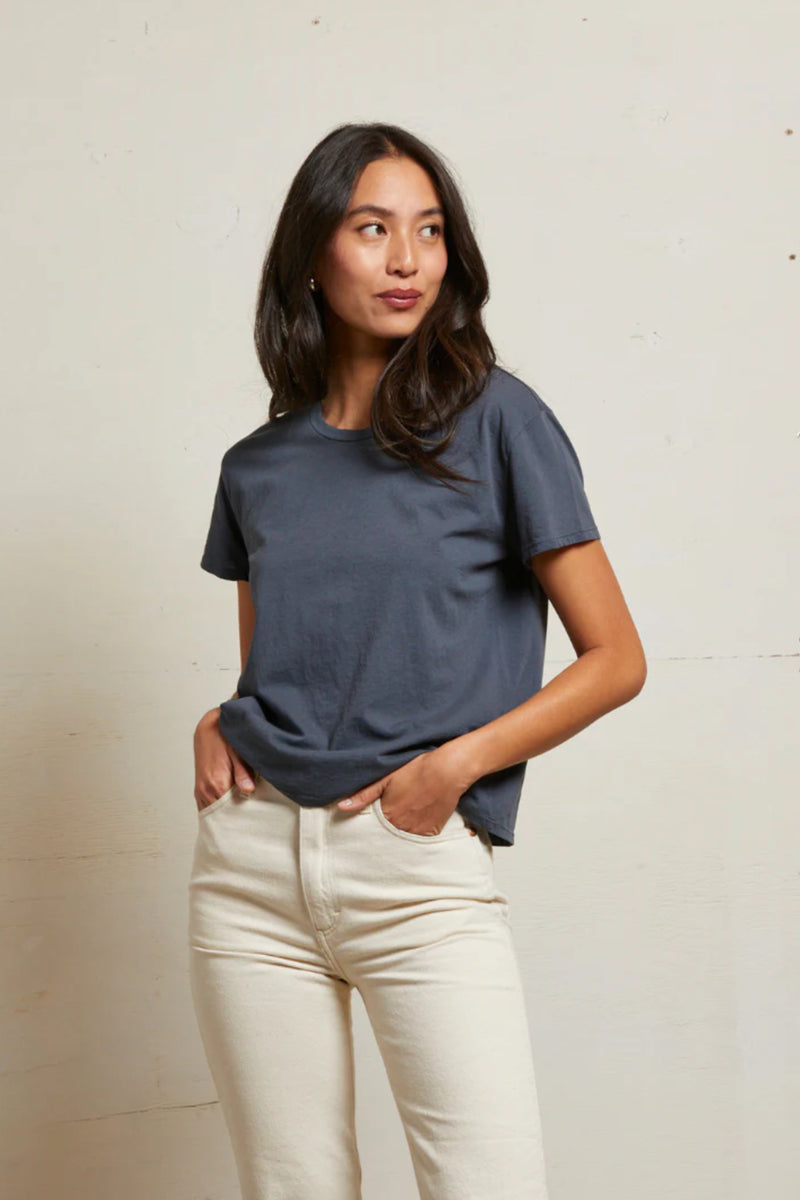 Cotton Short Sleeve Boxy Crew Tee